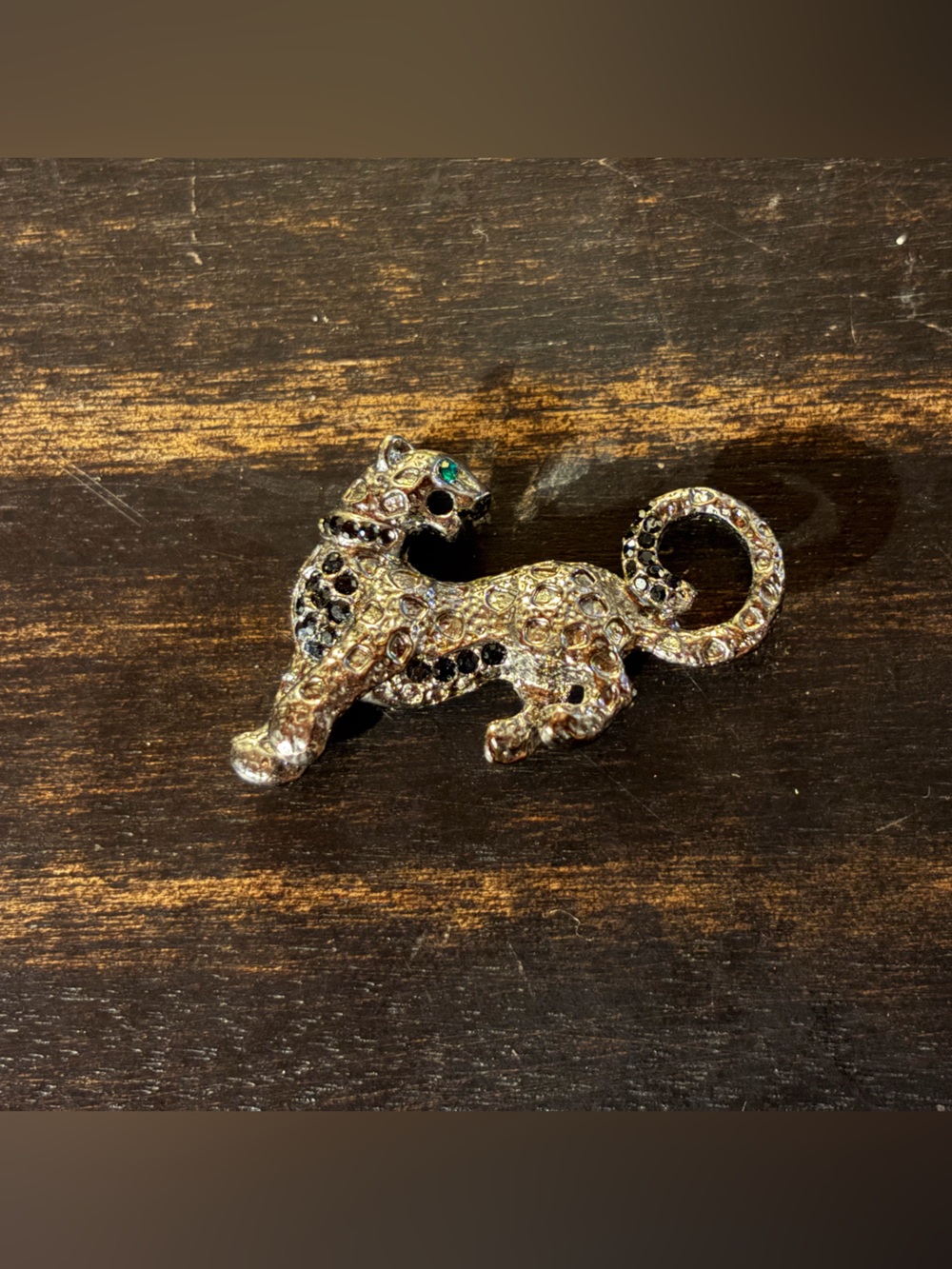 Gunmetal Leopard Brooch